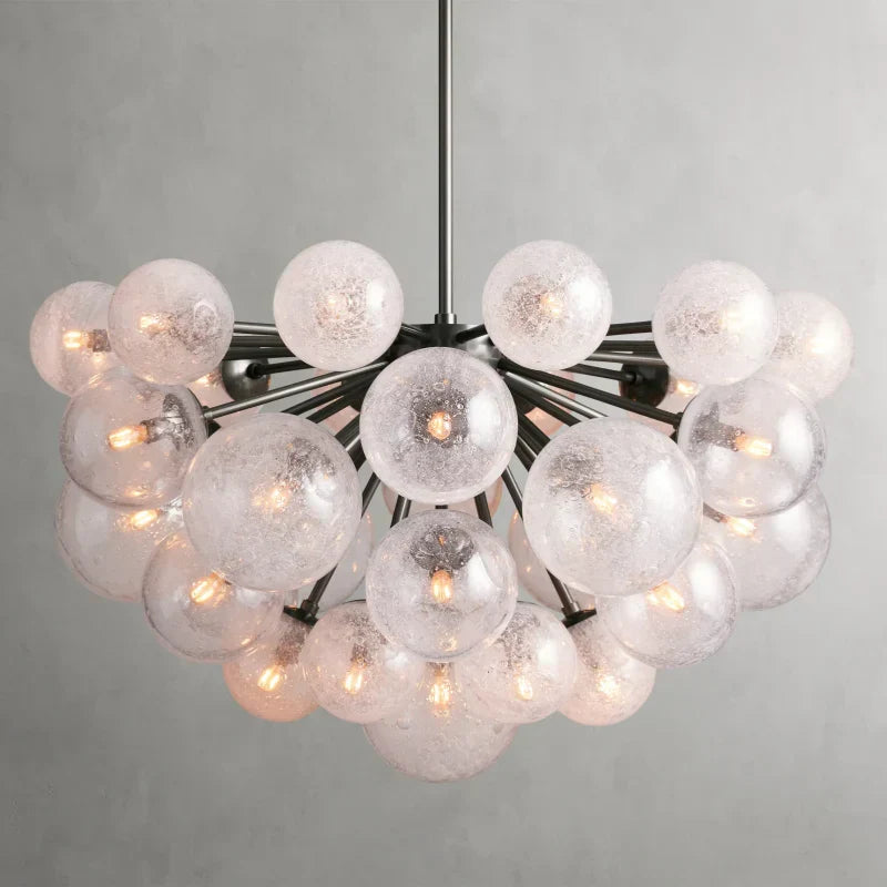 Bubble Glass Globe Chandelier Multi-Light Statement Fixture for Dining Room Living Room Foyer Hanging Ceiling Light Modern Farmhouse | Thomler