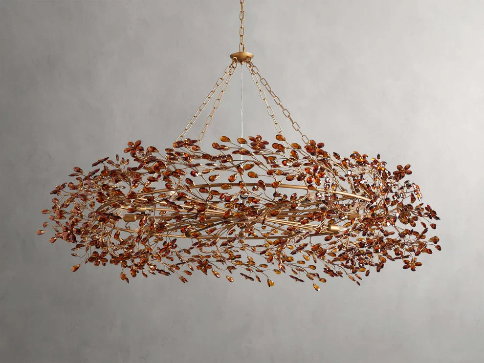 Round Multi-Light Statement Chandelier 39-60 in 6-12 Sockets Metal Crown for Dining Room Foyer Entryway Living Room | Thomler