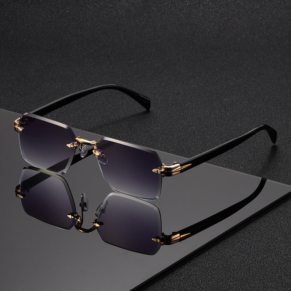 Rimless Square Eyeglasses for Men – Lightweight Metal Frame with Modern Minimalist Style | Thomler