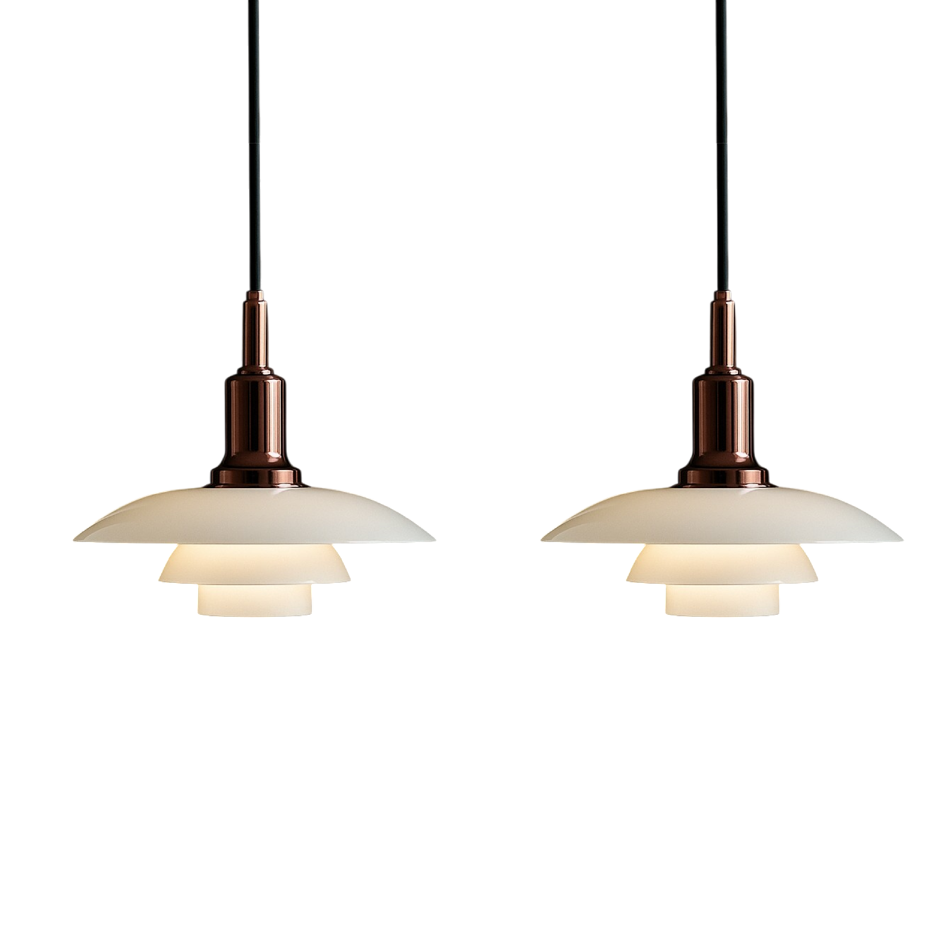 Pendant Light Glass Metal 28.0 cm Dome Gold Dining Room Kitchen Island Adjustable 2-3 Heads | Thomler
