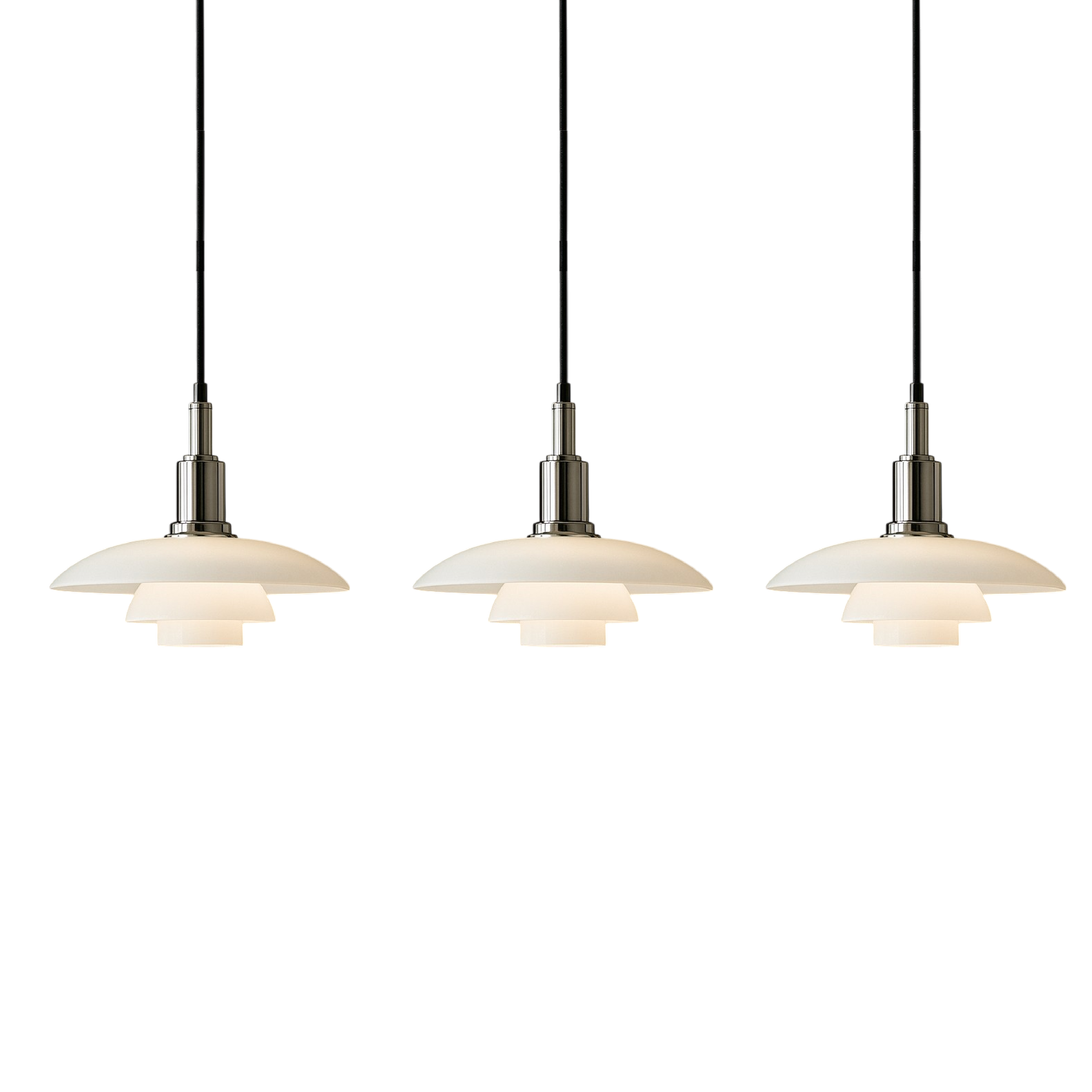 Pendant Light Glass Metal 28.0 cm Dome Gold Dining Room Kitchen Island Adjustable 2-3 Heads | Thomler