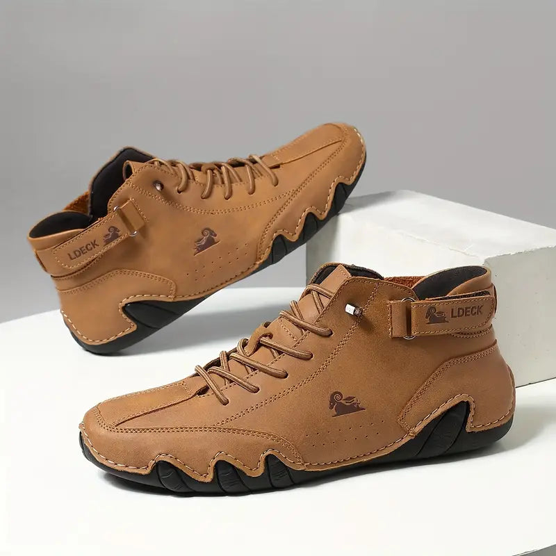 Men's Waterproof High-Top Sneakers with Elastic Slip-On Design - Durable Rubber Sole Boots for Street Style & All-Weather Wear | Thomler
