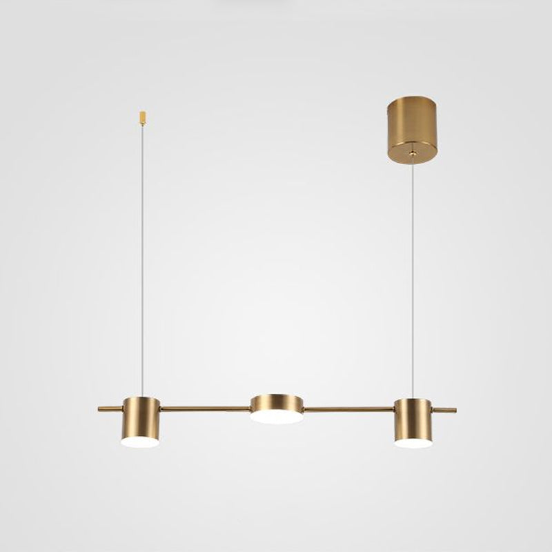 Pendant Light Aluminium 150.0 cm Black Gold Kitchen Island Dining Room LED Ceiling Lamp Adjustable Hanging Lighting | Thomler