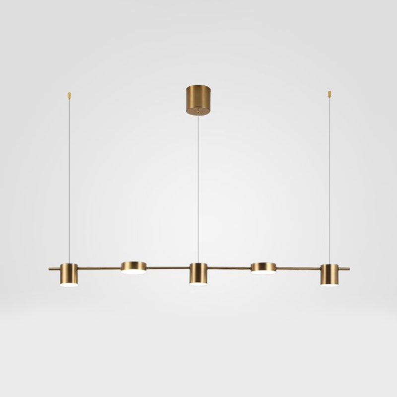 Pendant Light Aluminium 150.0 cm Black Gold Kitchen Island Dining Room LED Ceiling Lamp Adjustable Hanging Lighting | Thomler