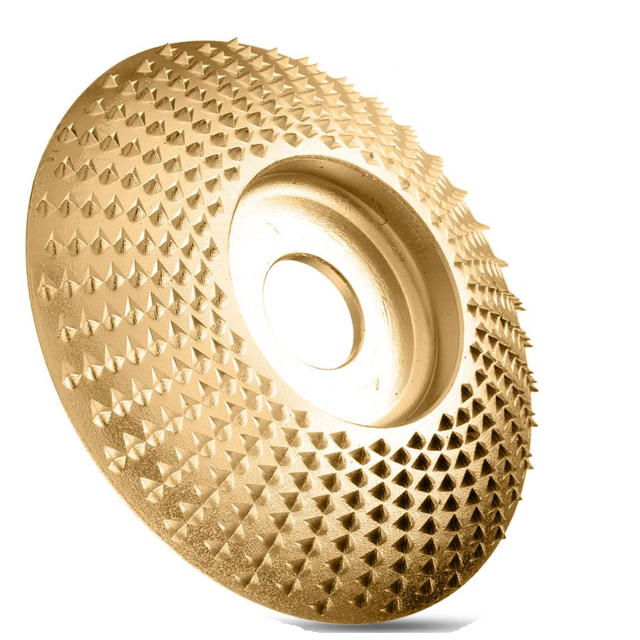 Carbide Abrasive Disc Set for Angle Grinders Gold 3-Piece Wood Shaping Kit Flat Bevel Arc 4 Inch for Woodworking Carving Sanding | Thomler