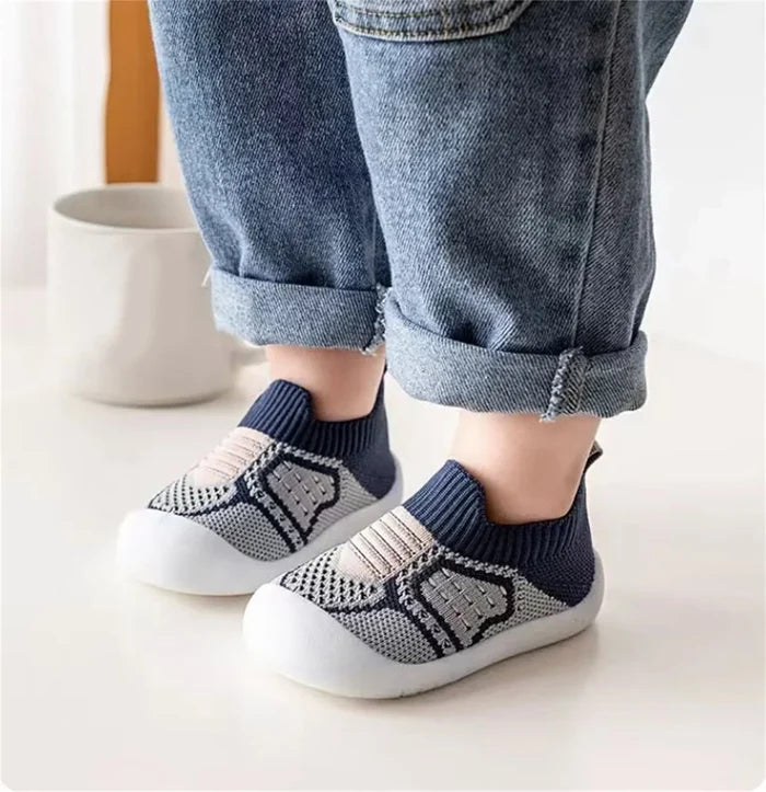 Infant Walking Shoe Socks with Non-Skid Rubber Sole — Soft Cotton Footwear for Toddlers 6-36 Months | Thomler