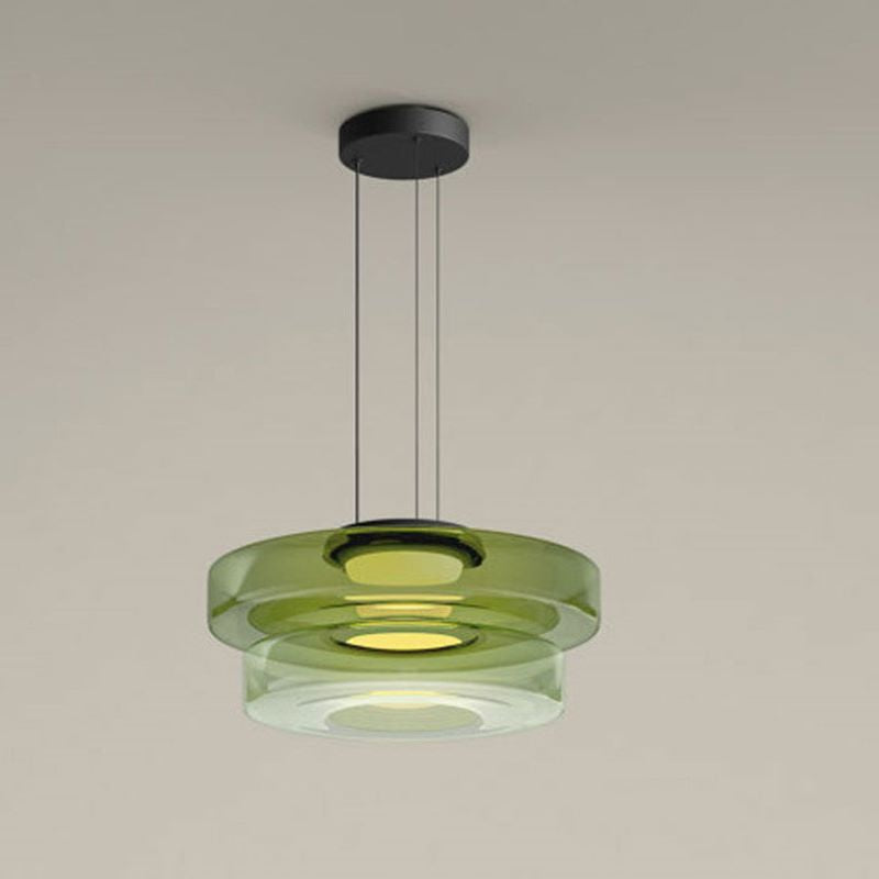Multi-Tier Glass Pendant Light with Adjustable Cable for Kitchen & Dining Room | Modern LED Ceiling Fixture | Thomler