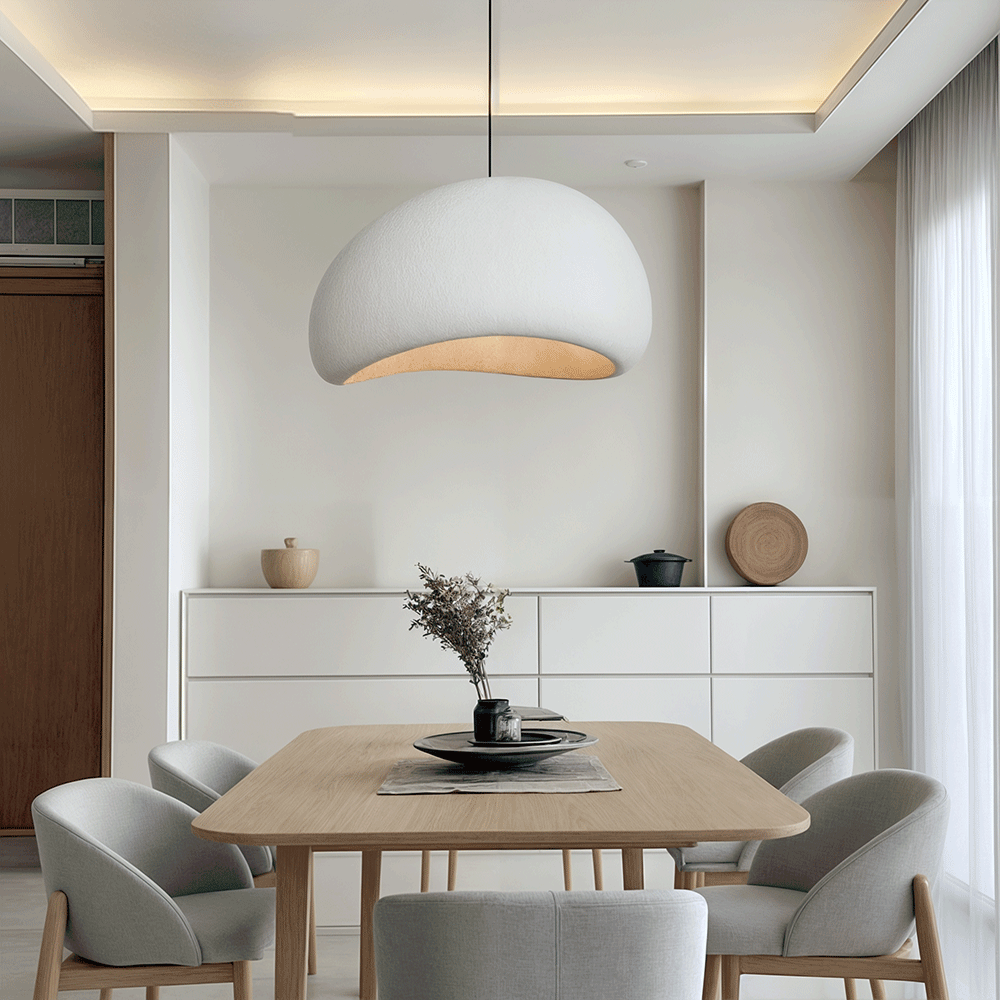 Pendant Light Polystyrene E27 Adjustable 120.0 cm White Dining Room Kitchen Hanging Ceiling Lamp Dimmable Modern | Thomler