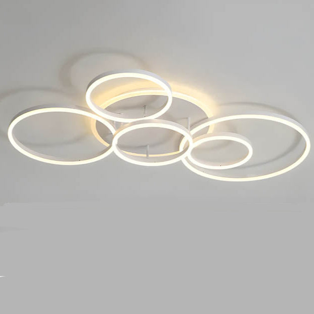 Ceiling Light Aluminium LED 98.0 cm Black Living Room Ring Flush Mount Modern Bedroom Lighting Fixture | Thomler