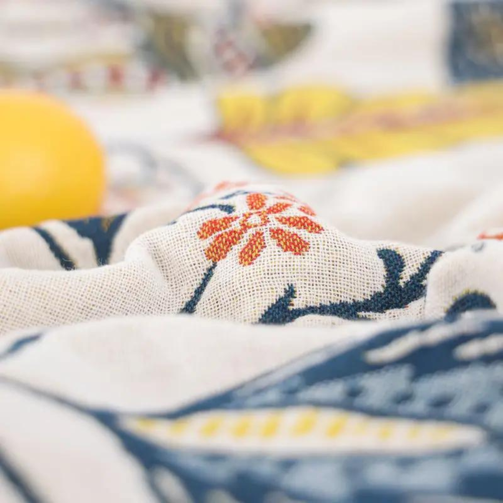 100% Cotton Jacquard Throw Blanket with Tassels – Reversible Floral Decorative Sofa Cover for All Seasons, Lightweight Woven Couch Throw | Thomler