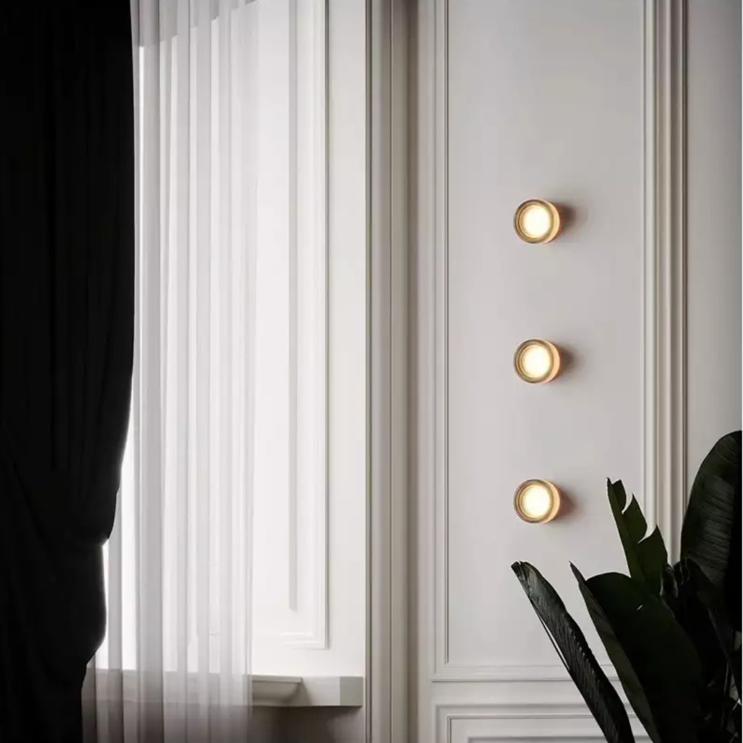 Modern Glass and Metal Wall Sconce – Nordic-Inspired Ambient Light for Bedroom & Living Room | Thomler