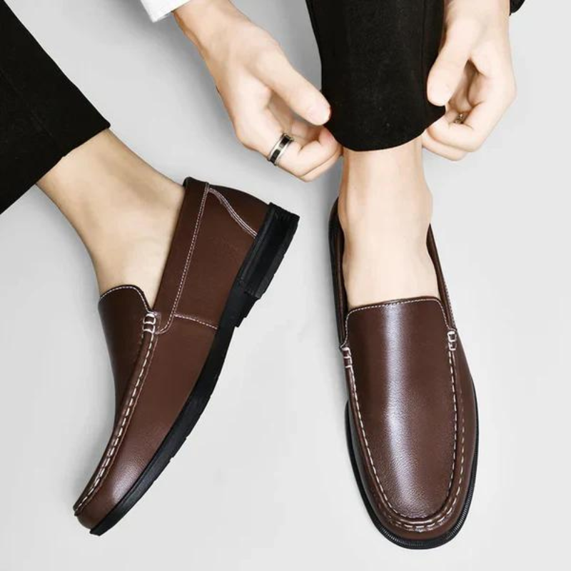 Men's Genuine Leather Loafers Slip-On Dress Shoes for Business Casual Wedding Office Formal Occasions Classic Italian Style Handcrafted | Thomler