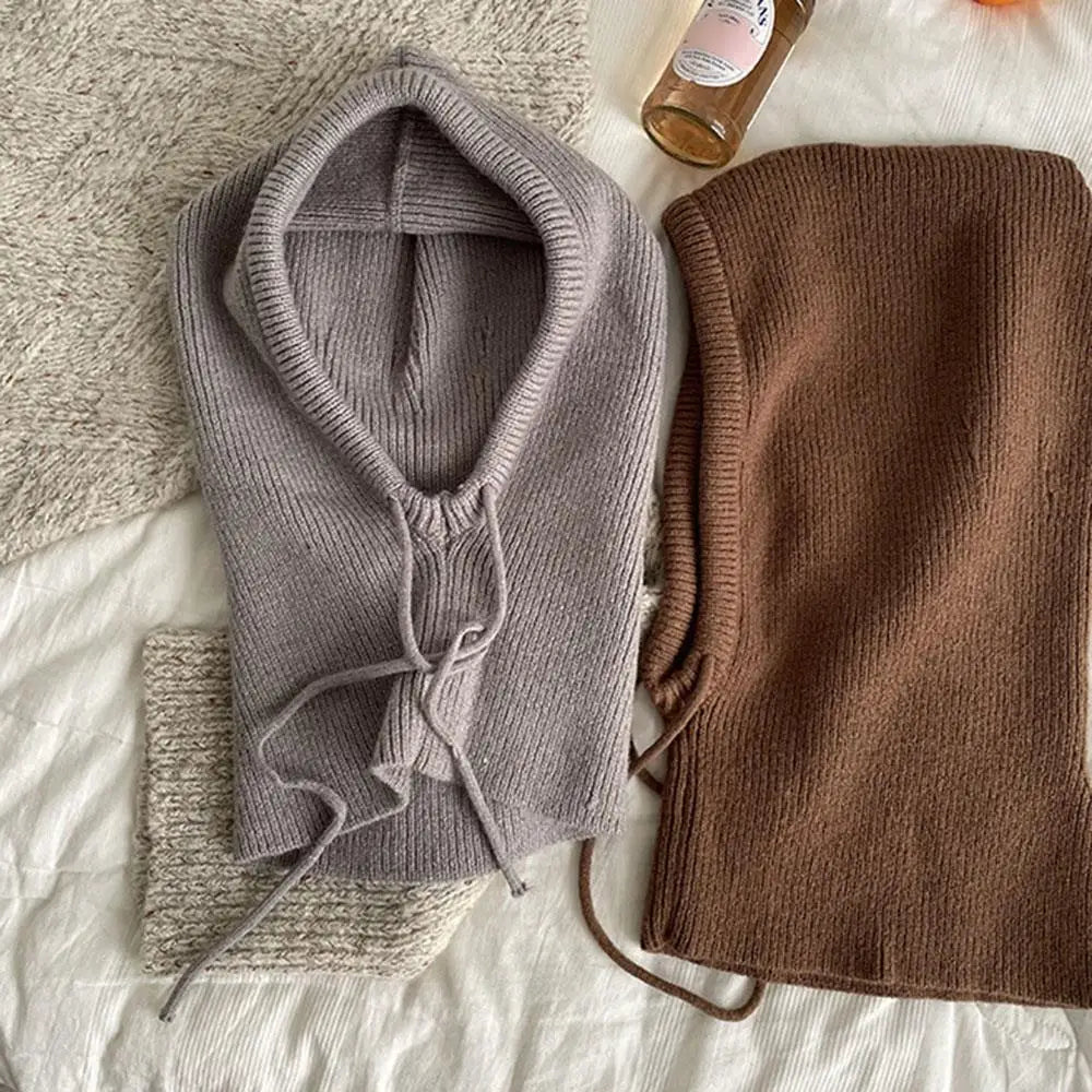 Cashmere Hood Scarf with Adjustable Drawstring for Cold Weather Protection | Thomler