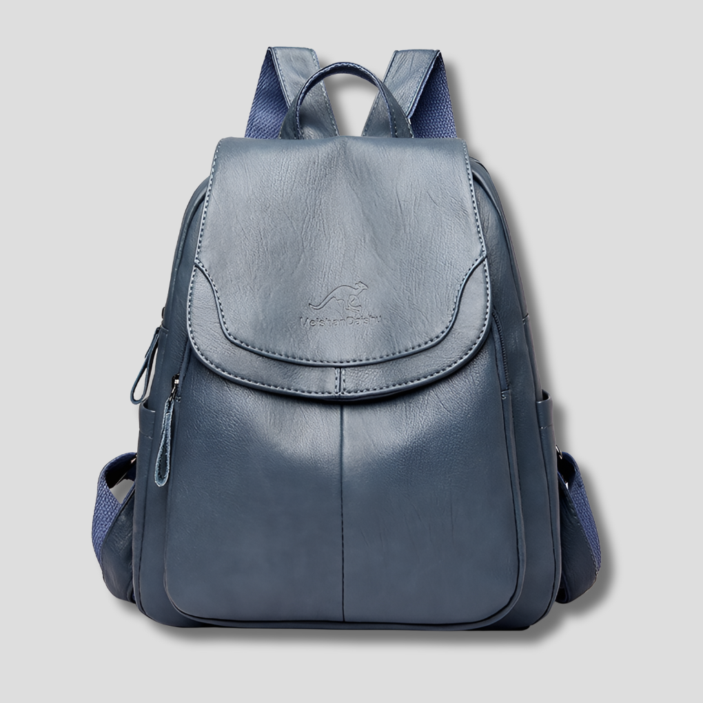 Women's Textured Leather Backpack with Security Features for Work, Travel & Daily Use | Thomler
