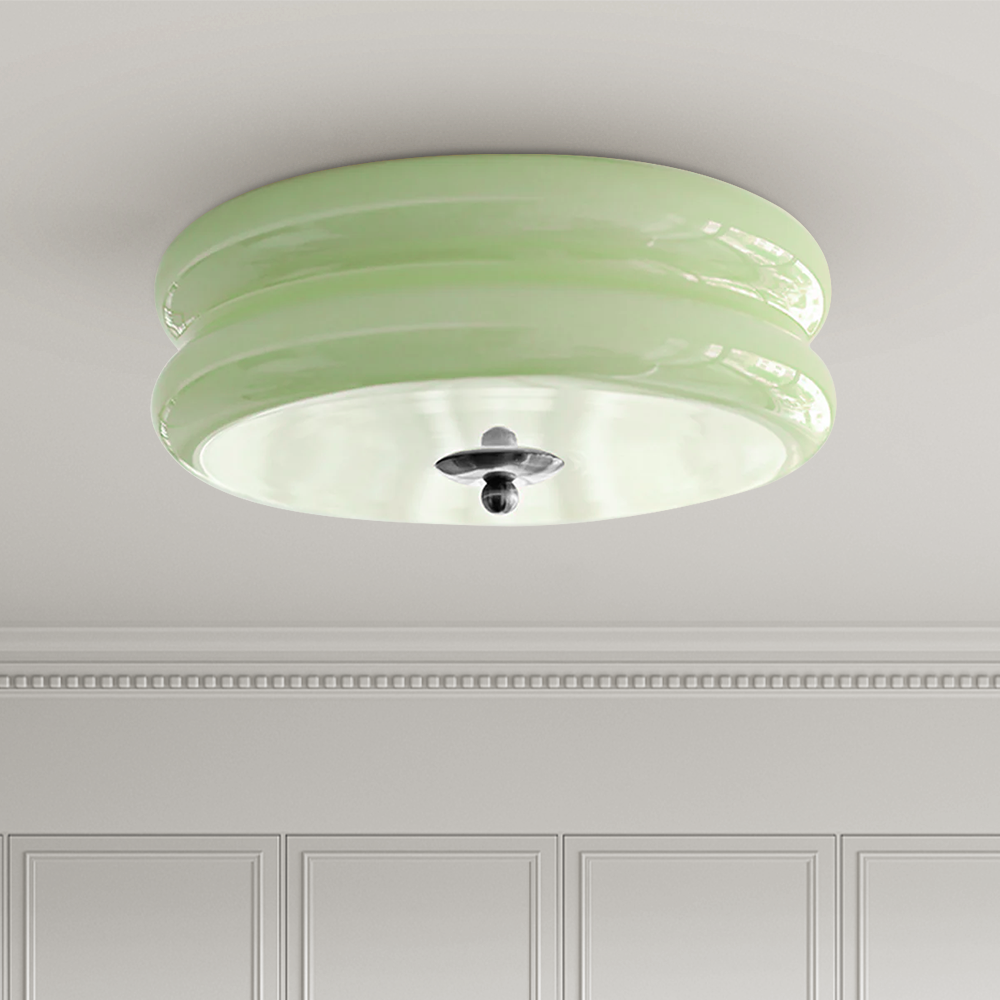 Ceiling Light Glass Metal 13.0 cm Cream Bedroom Living Room Adjustable LED Round Lamp | Thomler