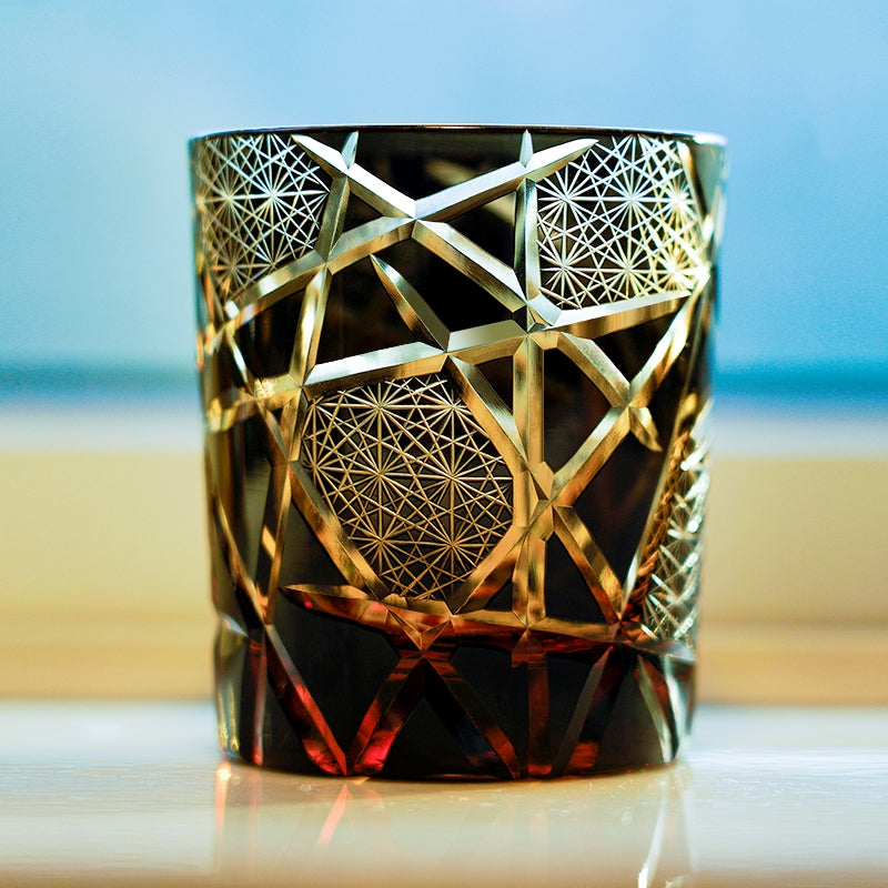 Japanese Cut Crystal Whisky Glass with Gift Box Lightning Pattern Barware for Scotch Bourbon Cocktails Home Bar Décor Artisan Glassware Coll | Thomler