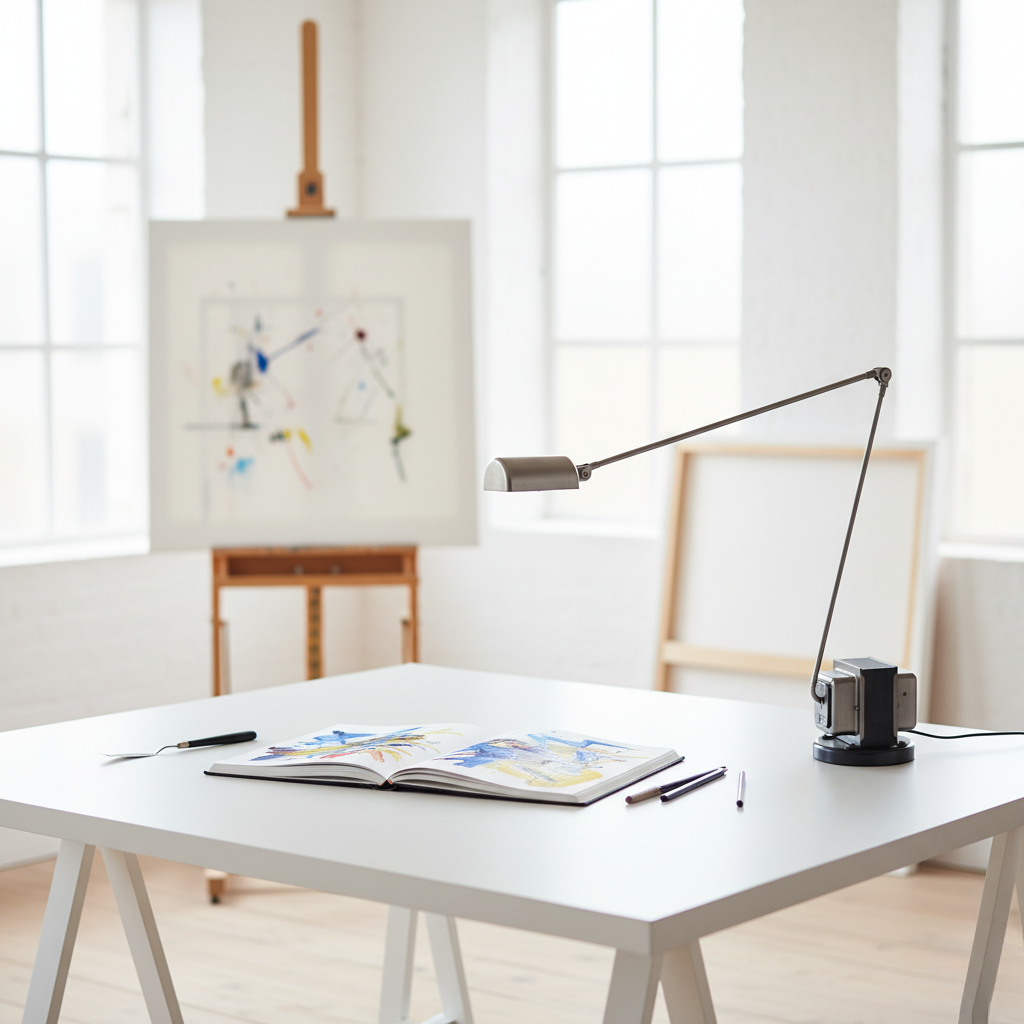 Articulated Metal Task Light with Dual-Segment Arm & Dimming Control | Thomler