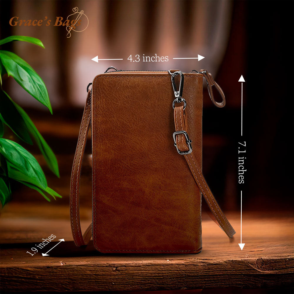 Crossbody Leather Purse – Adjustable Strap Small Handbag with Flap Closure for Women, Compact Everyday Shoulder Bag for Casual & Evening | Thomler