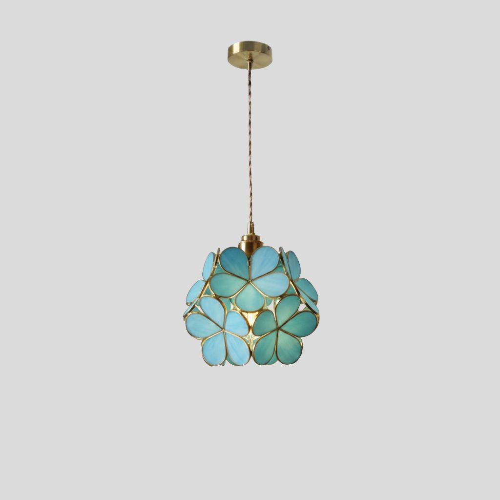 Stained Glass Pendant Light – Handcrafted Vintage Ceiling Fixture with Adjustable Chain for Dining Room, Kitchen, Restaurant | E26 Base | Thomler
