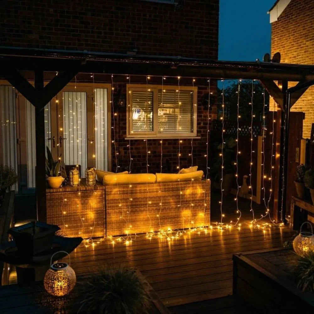 LED Curtain String Lights Warm White USB Powered with Remote 8 Modes for Indoor Outdoor Patio Bedroom Wedding Party Decorative Waterproof | Thomler