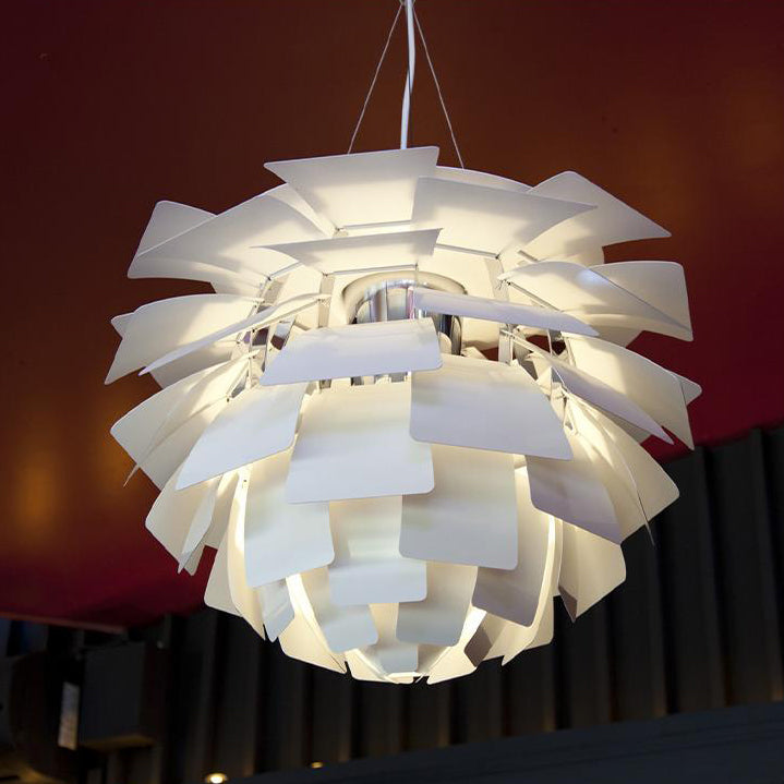 Pendant Light Metal Pinecone 20 in Adjustable Living Room Dining Area Chandelier Decorative Ceiling Fixture | Thomler