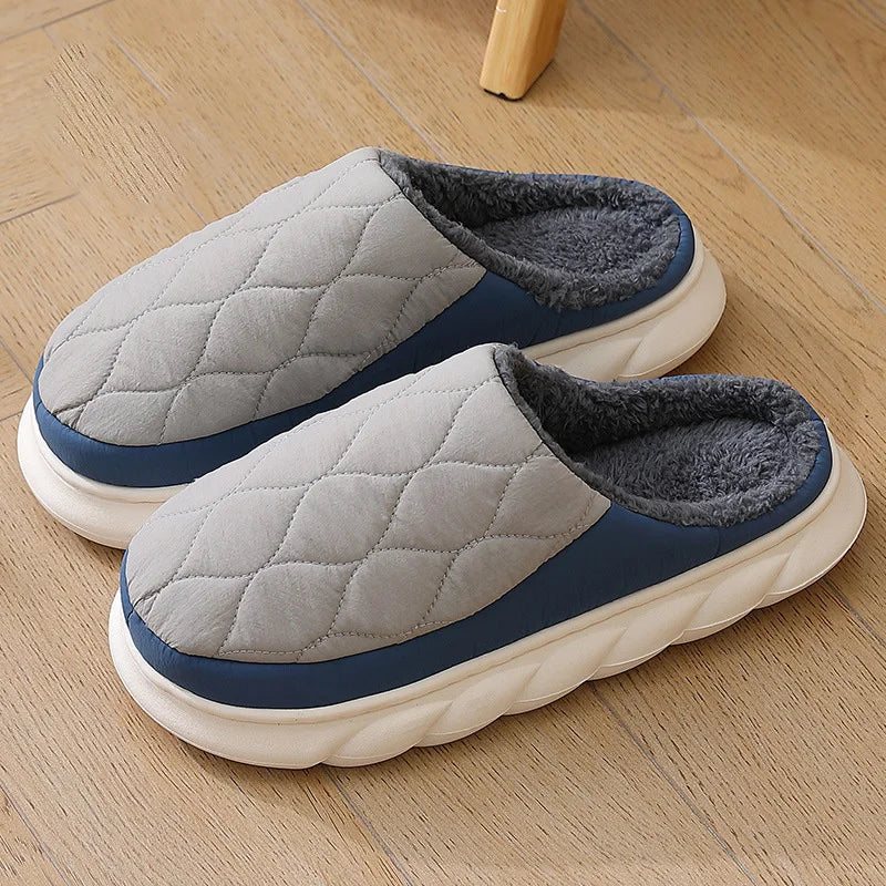Men's Cushioned Indoor-Outdoor House Shoes with Water-Resistant Sole & Plush Lining | Thomler