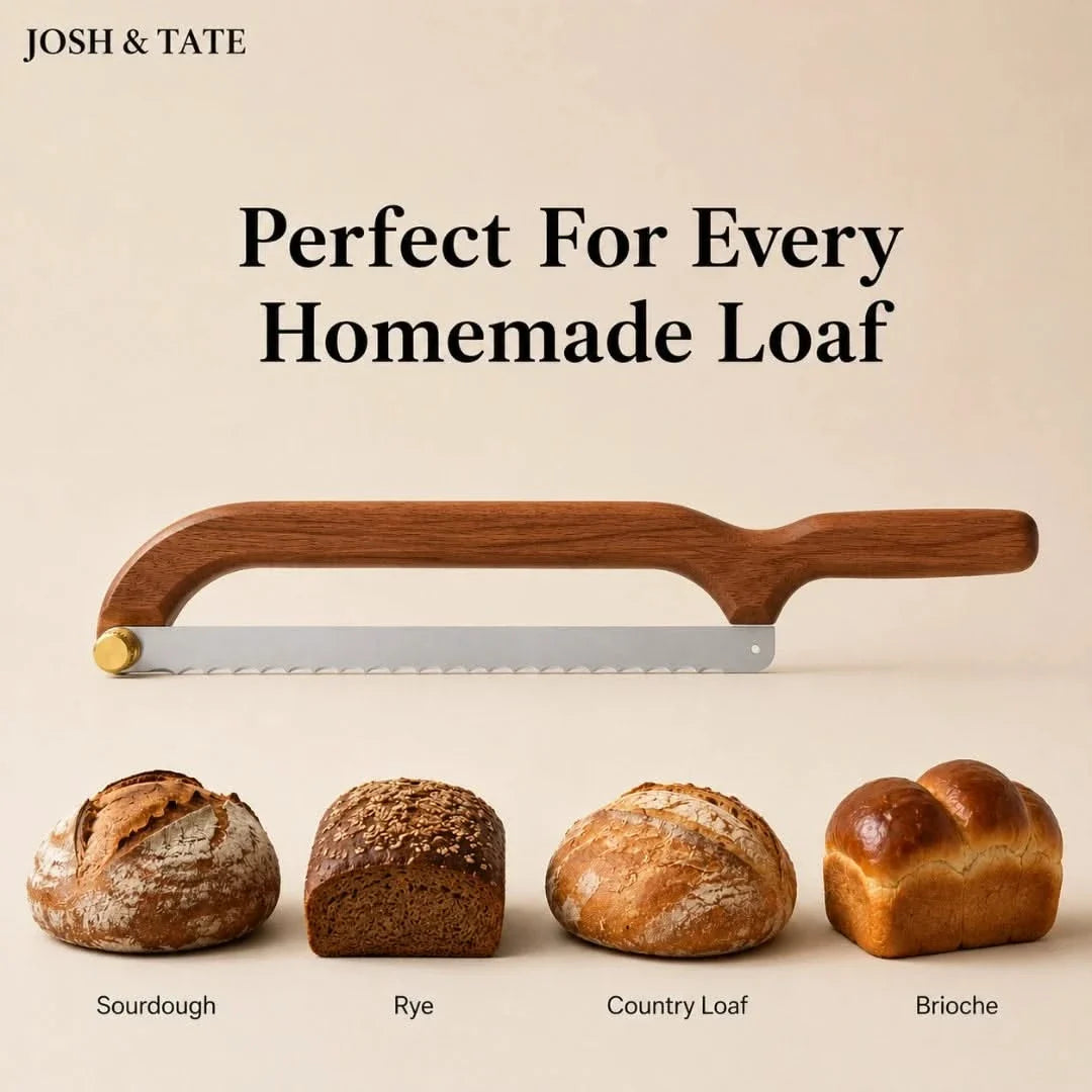 Arched Handsaw Bread Slicer with Replaceable Serrated Blade for Artisan Loaves, Sourdough & Crusty Baguettes | Thomler