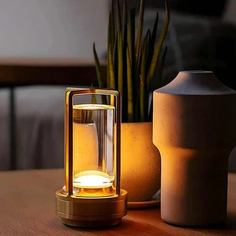 Rechargeable Crystal Table Lamp with Touch Dimmer & 3 Light Modes for Bedroom Office Dining Room | Portable LED Accent Light | Thomler