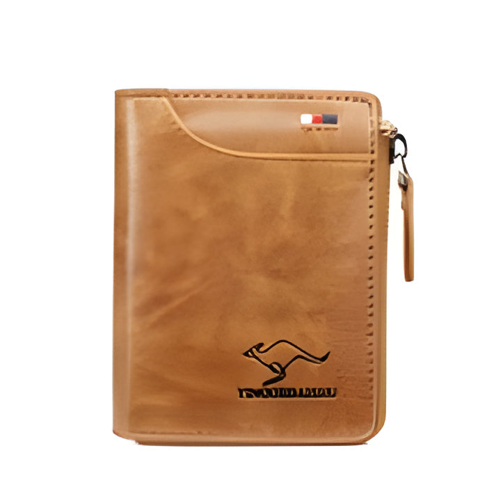 Zipper Bifold Wallet with RFID Protection 14 Card Slots Cash Pocket Vintage Leather for Men Daily Carry Travel Organization | Thomler