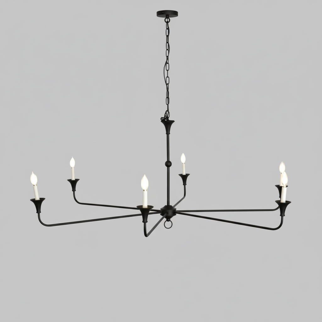 Pendant Light Brass Metal 91.0 cm Dining Room Candle Style Ceiling Chandelier Adjustable Chain E14 Hanging Fixture | Thomler