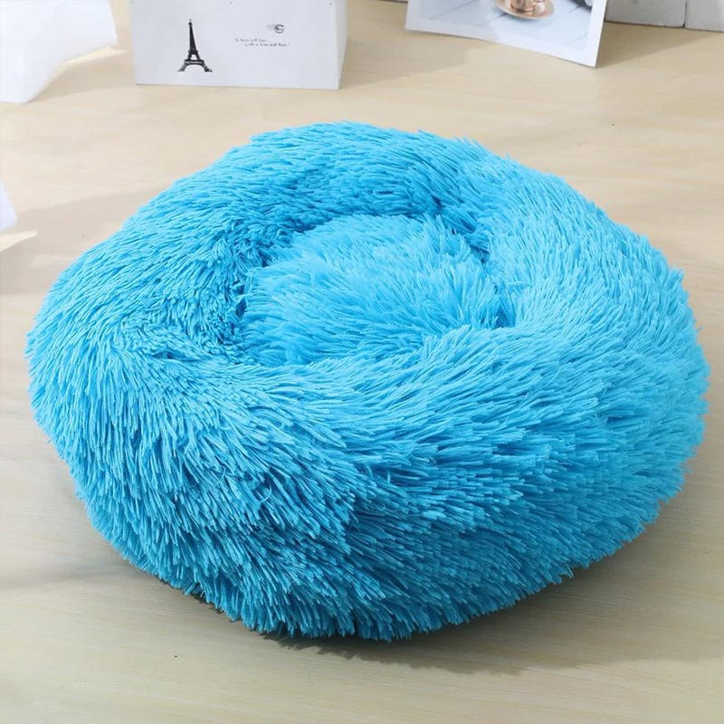 Round Raised-Edge Pet Bed with Plush Faux Fur Fill for Dogs & Cats | Thomler