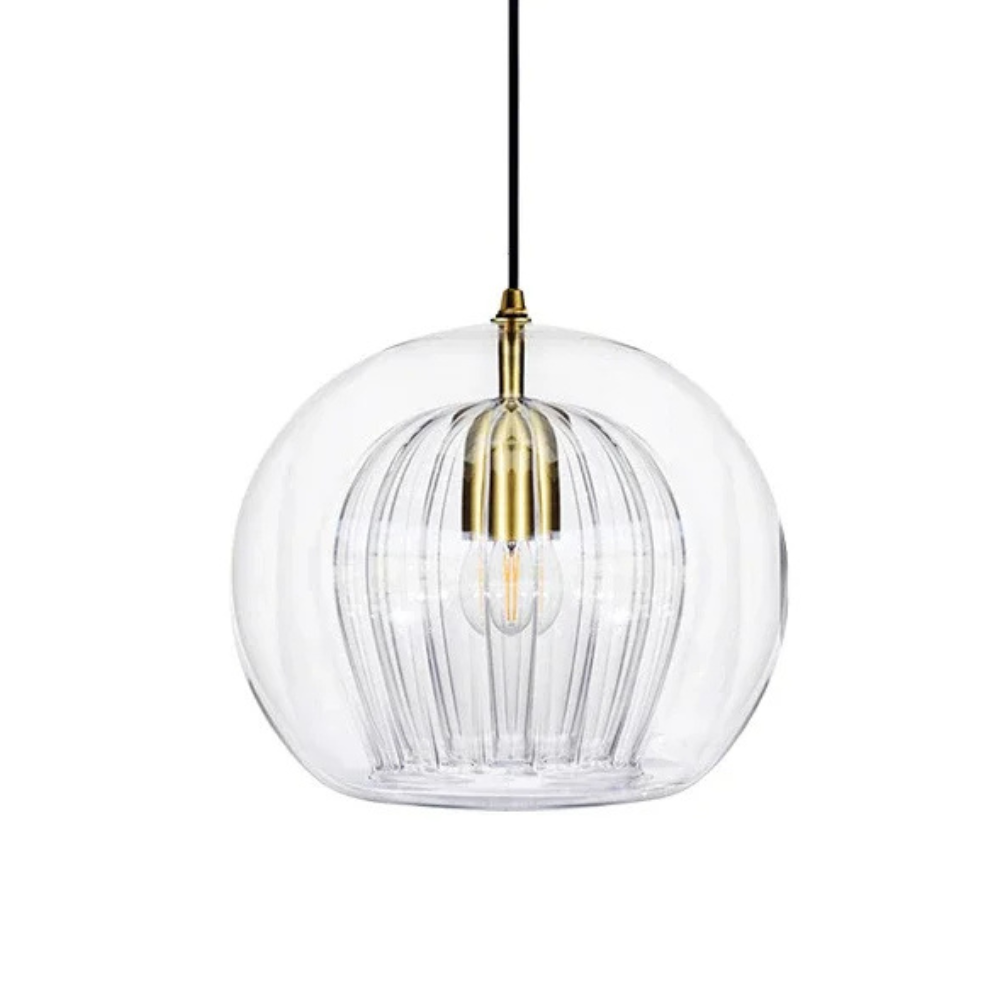 Pendant Light Glass Dome E14 Transparent Kitchen Island Dining Table Hanging Ceiling Lamp Modern Minimalist | Thomler