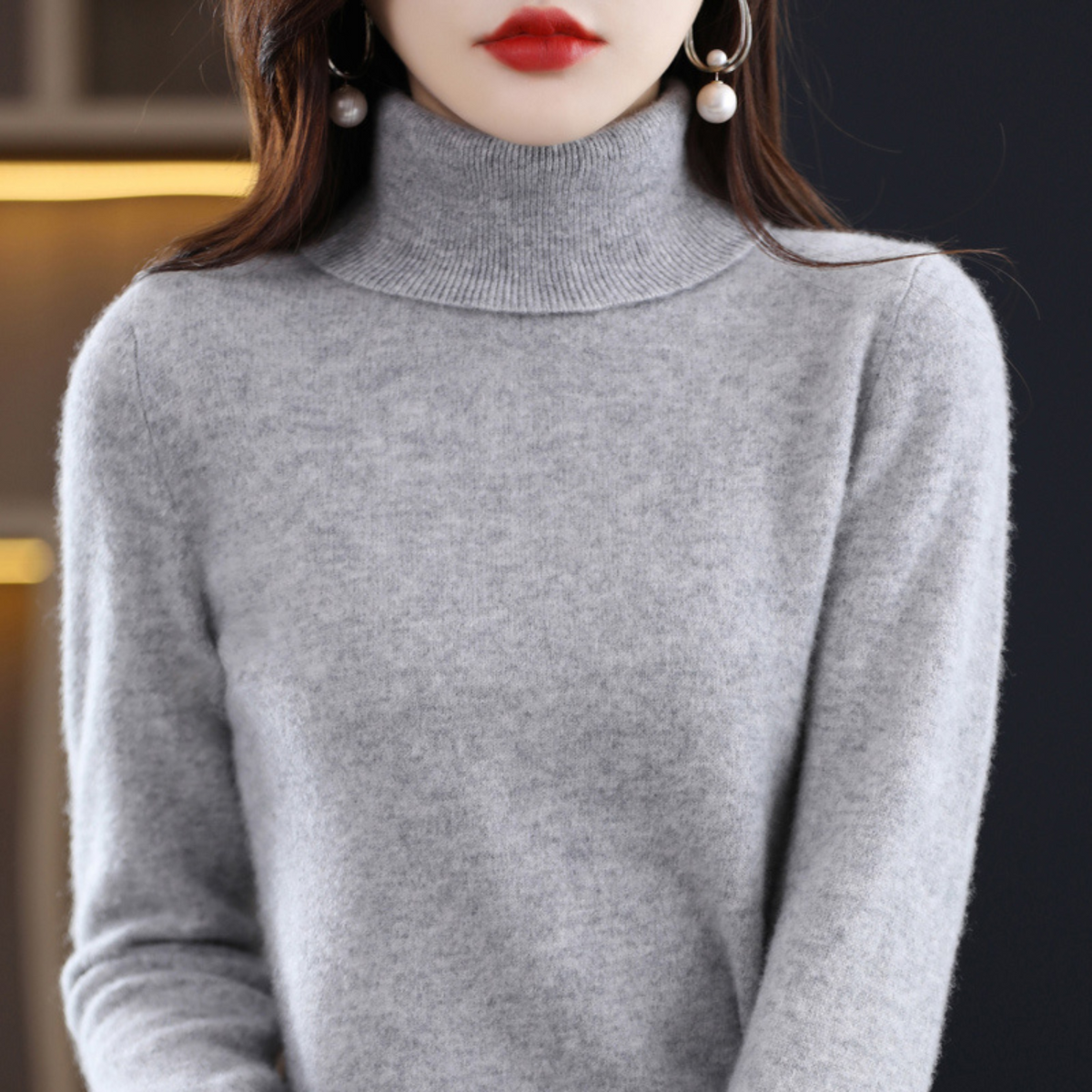 Women's Cashmere Turtleneck Sweater – Soft Knit Pullover for Fall & Winter | Thomler