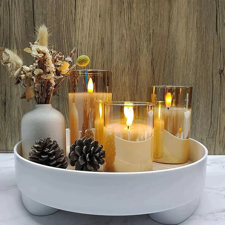 Battery-Operated Flameless LED Candle Set with Realistic Flicker Effect for Home Decor, Dining Tables & Outdoor Use – Safe Wax-Free | Thomler