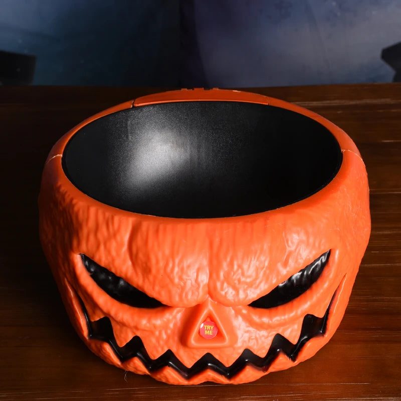 Motion-Sensing Trick-or-Treat Holder with Glowing Eyes & Grabbing Skeleton Arm for Doorstep Decoration | Thomler