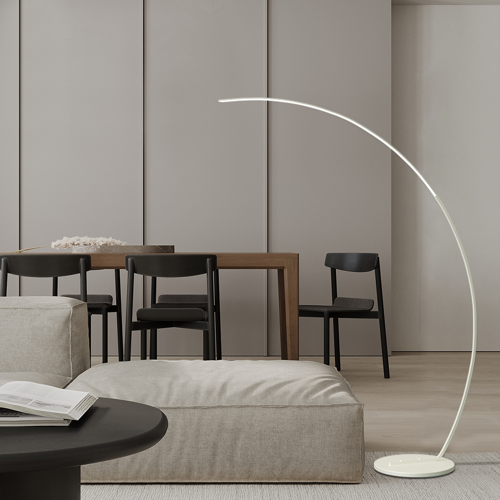 Floor Lamp Aluminum Arc 63.0 in Dimmable LED Living Room Bedroom Modern Standing Light Adjustable Color Temperature | Thomler