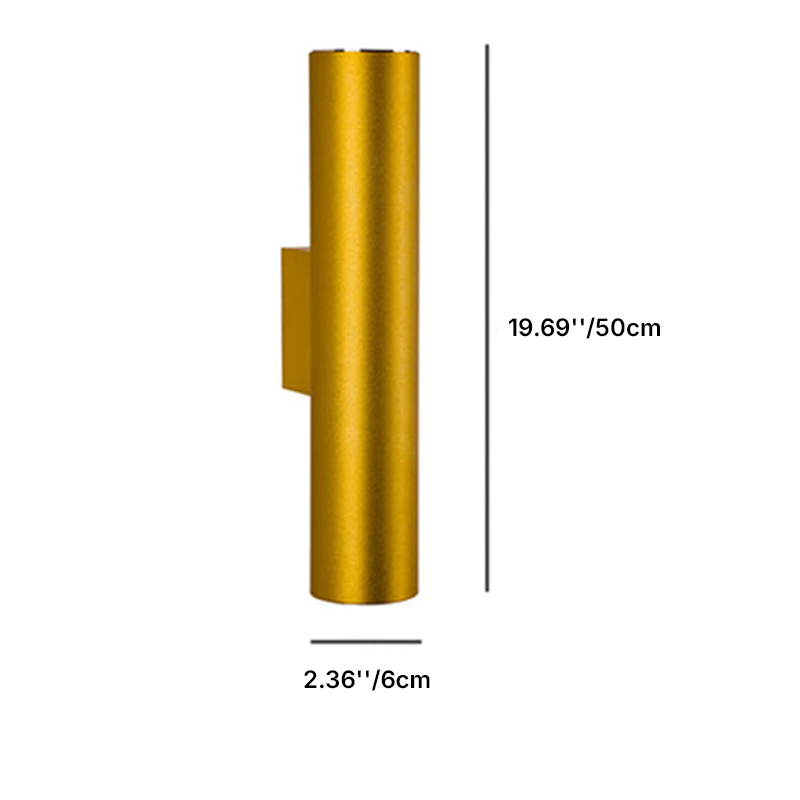 Up-Down LED Wall Light Fixture in Gold, Black or White Aluminum for Hallway, Bedroom & Living Room | Thomler
