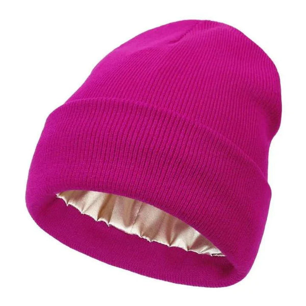 Silk-Lined Winter Beanie for Women – Protects Hair from Frizz, Static & Cold – Soft Wool Hat with Smooth Interior Lining for Everyday Wear | Thomler