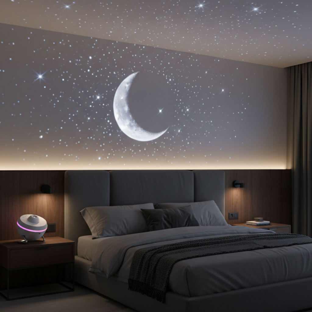 Galaxy Night Light Sphere with Swappable Scene Discs for Bedroom & Nursery | Thomler
