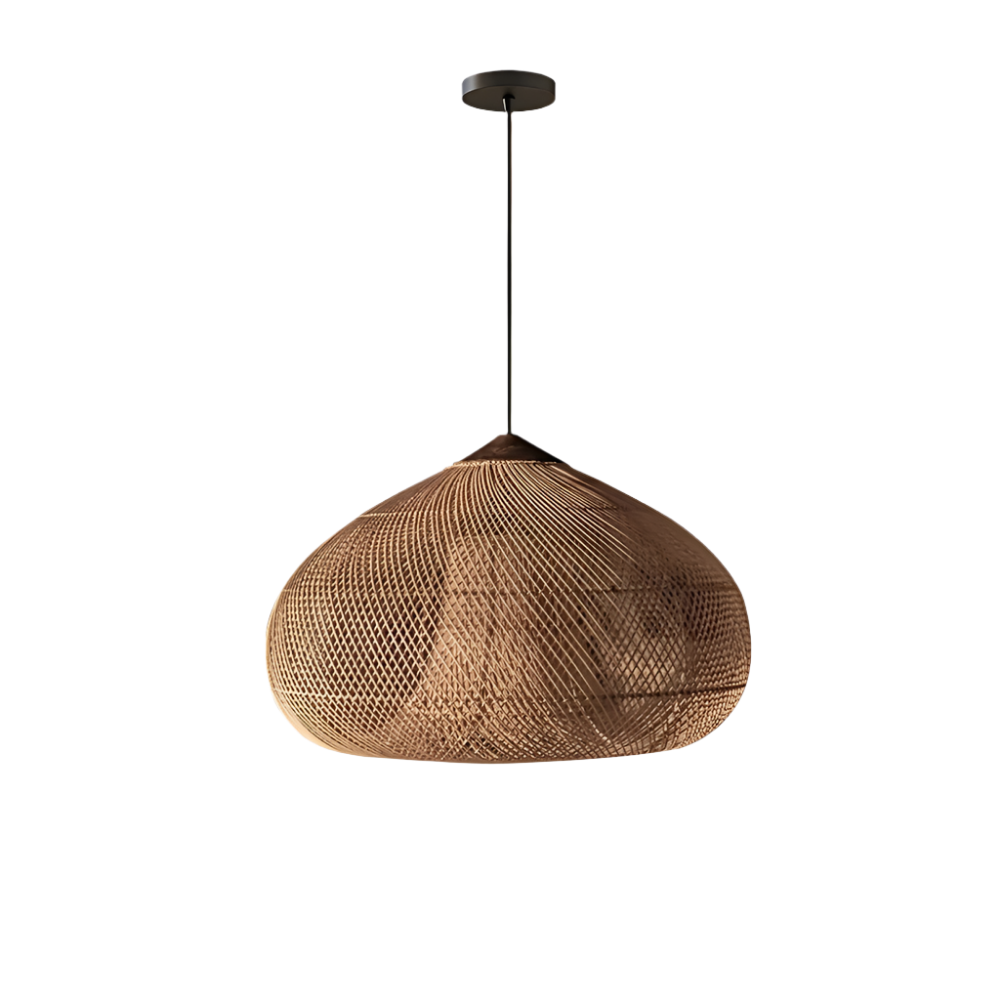 Pendant Light Rattan Handwoven E26 Boho Dining Room Kitchen Island Hanging Ceiling Fixture | Thomler