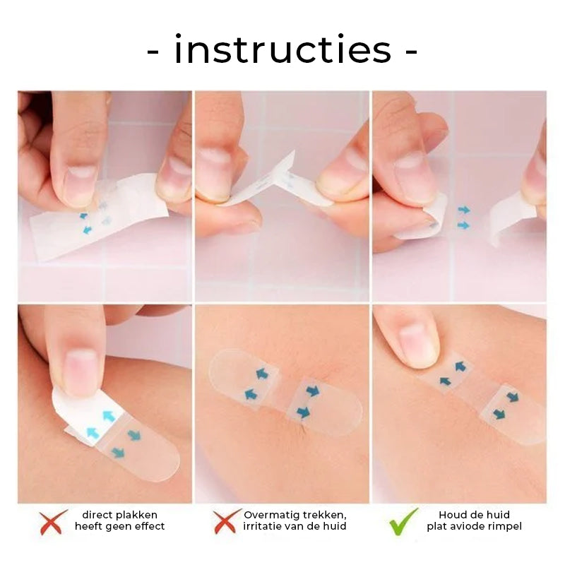 Invisible Facial Lifting Tape Strips for Jawline Contouring & Wrinkle Smoothing - Clear V-Shape Face Lift Stickers for Under Makeup - Breath | Thomler