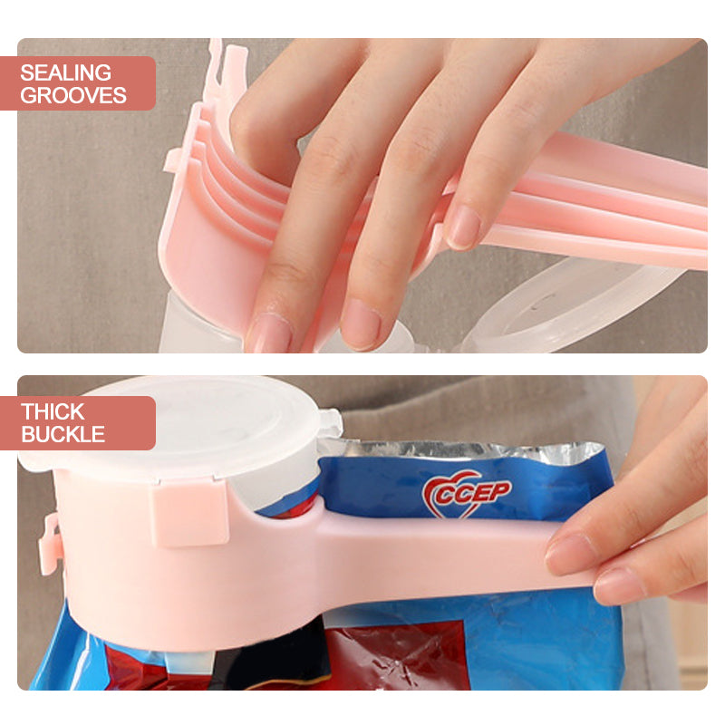 Bag Sealing Clips with Pour Spout for Snacks & Dry Goods – 4-Pack Food Storage Organizers for Pantry, Kitchen Cabinets | Thomler