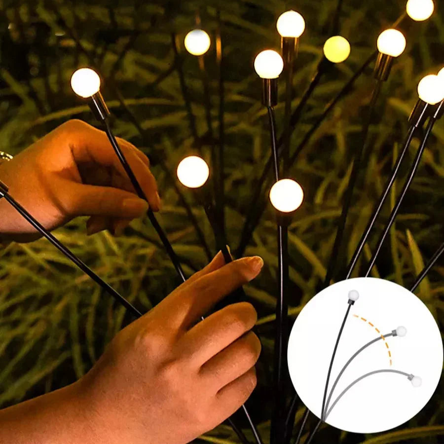 Garden Light Plastic 33.0 cm (13.0") Warm White Solar Pathway Decorative Outdoor Firefly Stake Lamp | Thomler