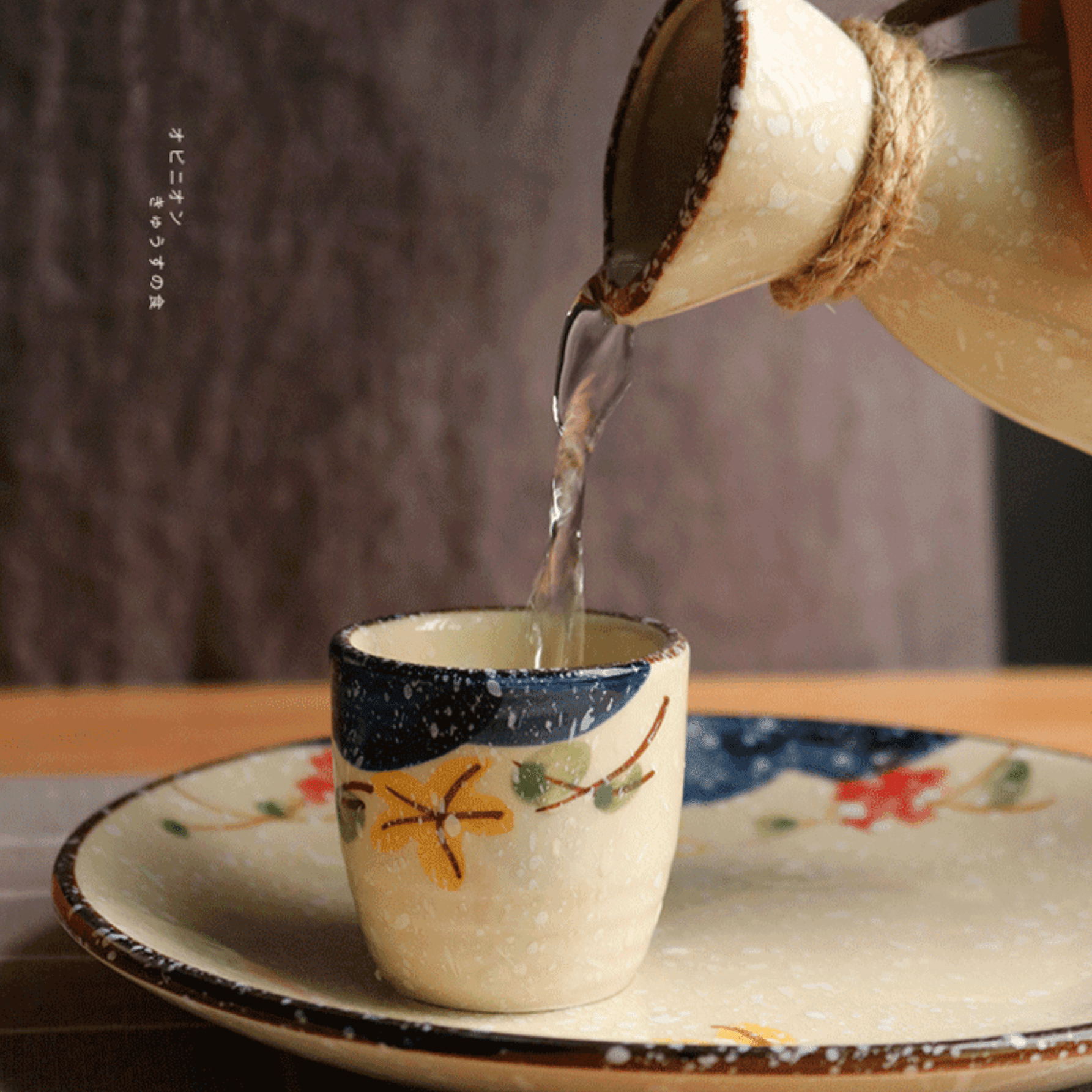 Handcrafted Ceramic Sake Serving Set Cherry Blossom Design Tokkuri Flagon Ochoko Cups Traditional Japanese Drinkware for Home Entertaining G | Thomler