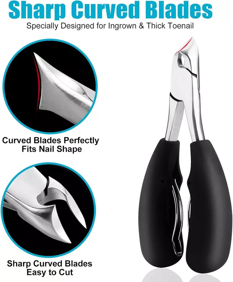 Heavy-Duty Nail Clipper with Extended Lever and Curved Jaw for Effortless Trimming | Thick Nails | Seniors | Grooming Tool | Ergonomic Grip | Thomler