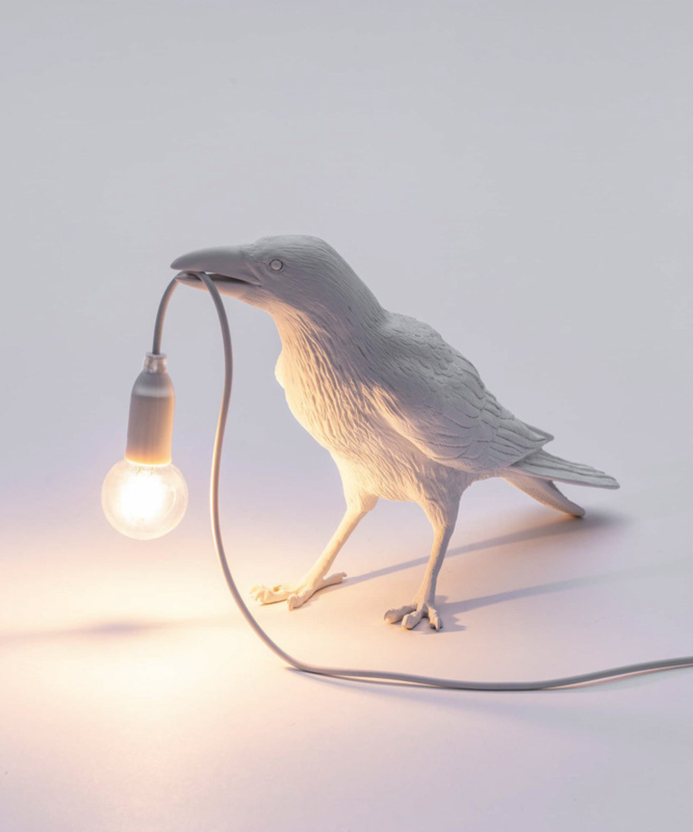 Raven Sculpture Table Lamp with Bulb Holder – Decorative Bird Accent Light for Living Room, Bedroom & Office Spaces | Thomler