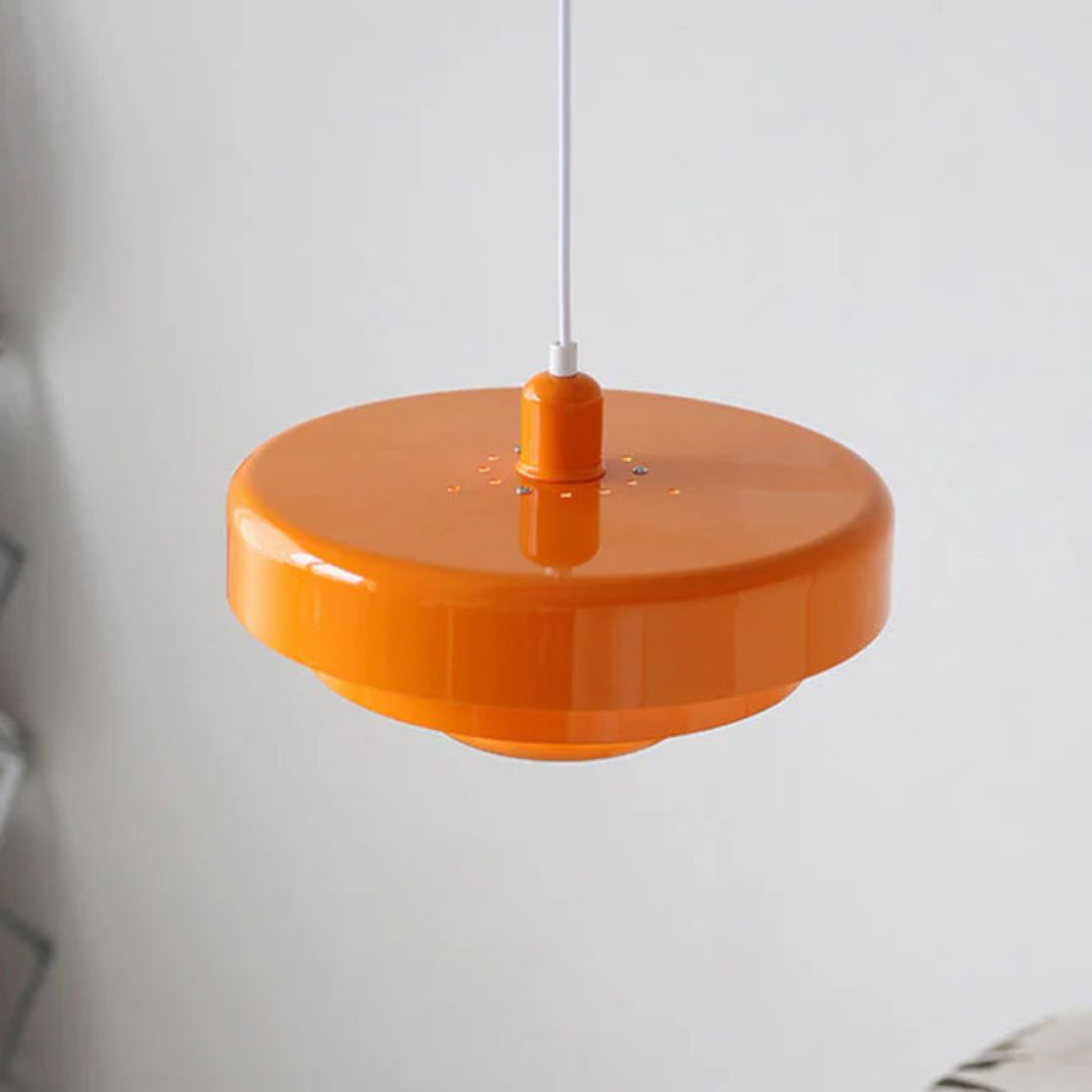 Pendant Light Laminated Metal Ø35.0 cm Adjustable Orange Dining Room Living Room Hanging Ceiling Lamp | Thomler