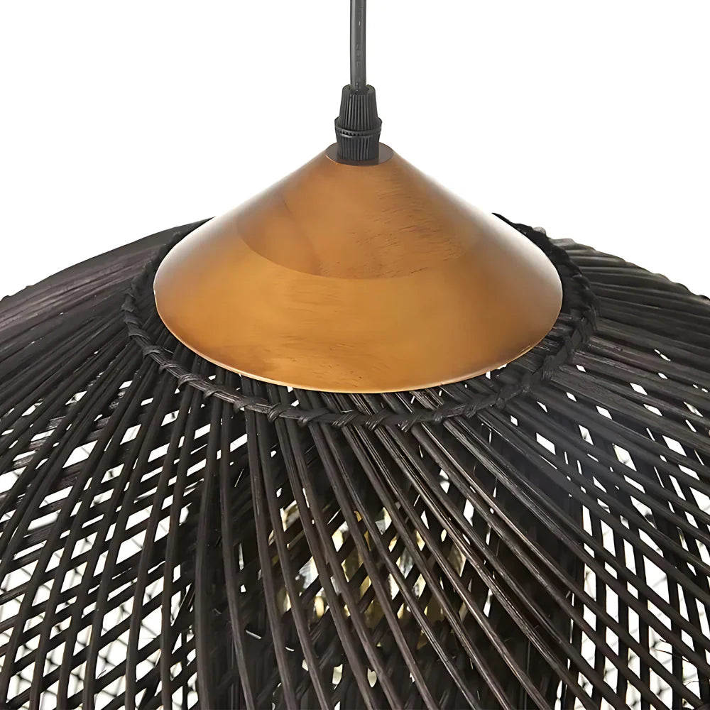Pendant Light Rattan Handwoven E26 Boho Dining Room Kitchen Island Hanging Ceiling Fixture | Thomler