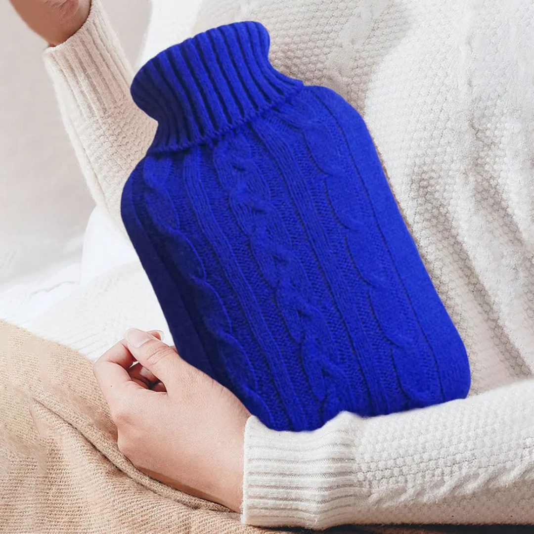 2-Quart Plush-Covered Hot Water Bottle for Soothing Warmth & Pain Relief | Thomler