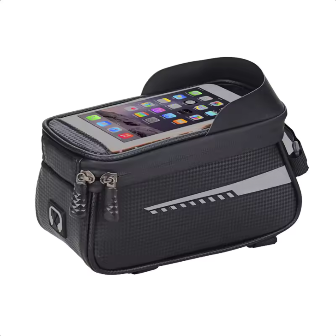 Bike Phone Holder Bag Waterproof Touchscreen Handlebar Pouch for iPhone & Android | Front Frame Storage Organizer for Cycling Commute | Thomler